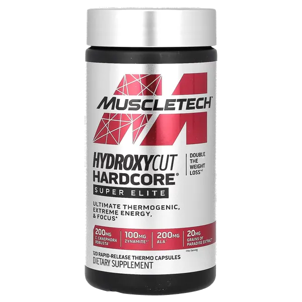 Cápsulas para Pérdida de Peso Hydroxycut Hardcore MuscleTech Super Elite 120 Cápsulas Térmicas